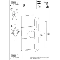 Sieninis šviestuvas 66 cm – banguota plokštė, terakota, S14d LED - Nuotrauka 8