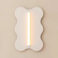Sieninis šviestuvas 66 cm – banguota plokštė, terakota, S14d LED - Nuotrauka 4