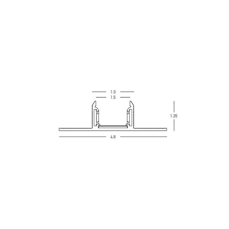 Magnetic LED Track Profile, Trimless, Matt Black
