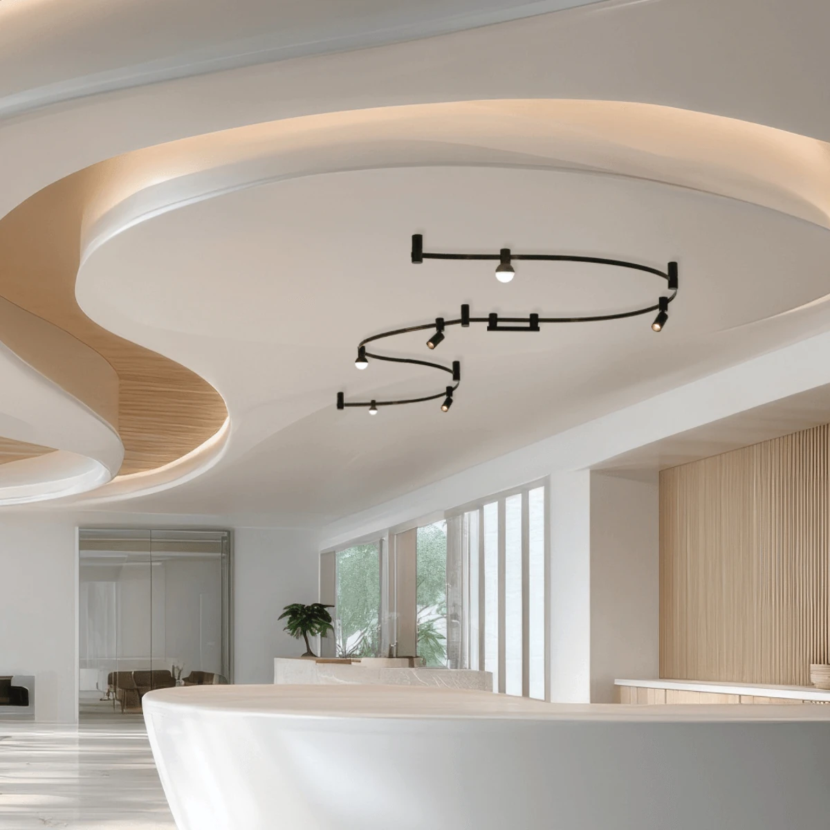 Flexible Surface Magnetic Track, 48V, Matt Black