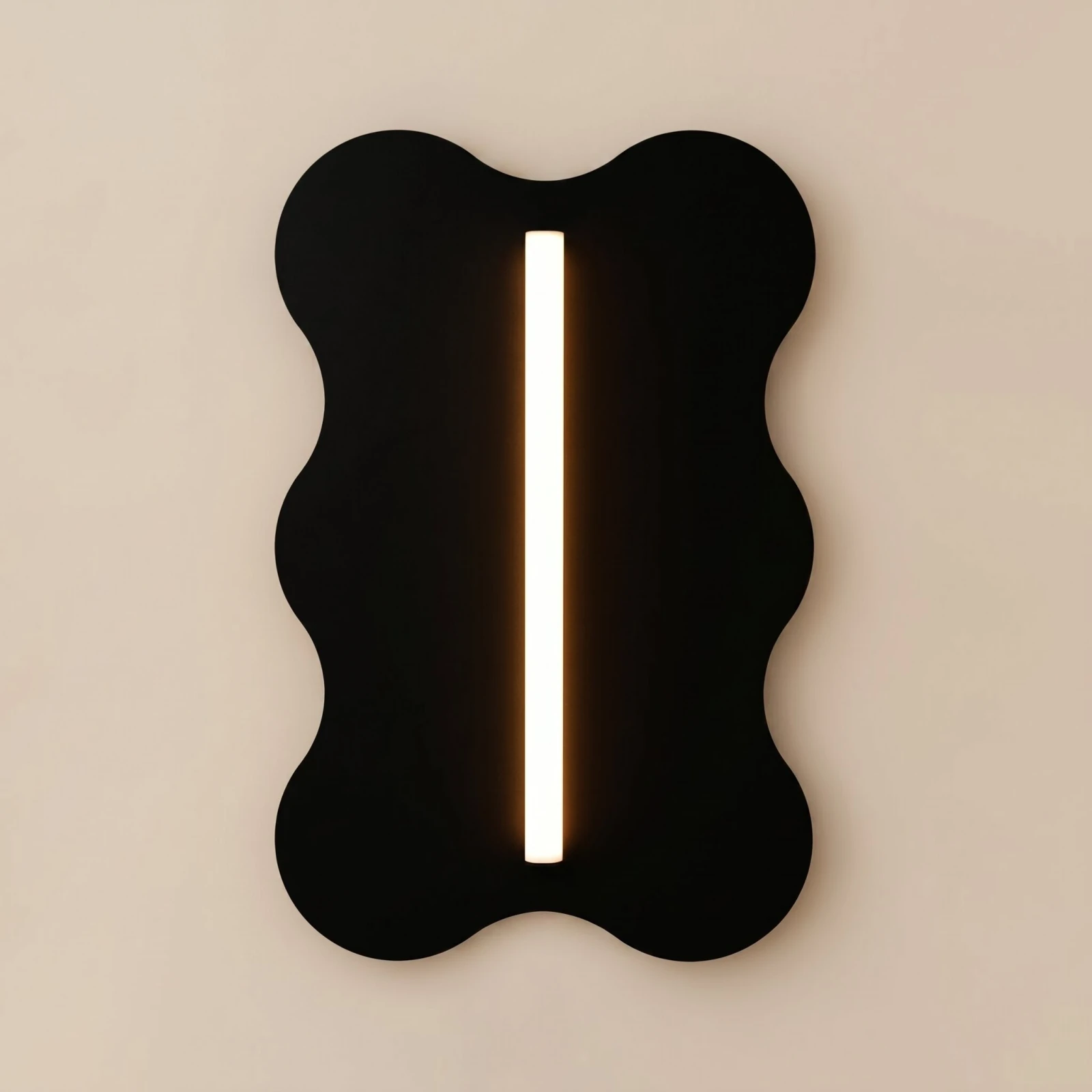 Wall lamp 66 cm – wavy black silhouette, S14d LED