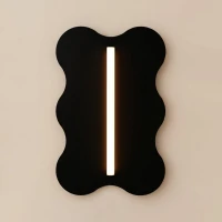 Wall lamp 66 cm – wavy black silhouette, S14d LED - Image 4
