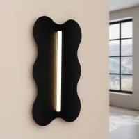 Wall lamp 66 cm – wavy black silhouette, S14d LED - Image 1
