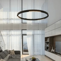 Magnetinio bėgelio žiedas Ø900 mm, matinė juoda, paviršinis/pakabinamas - Nuotrauka 2
