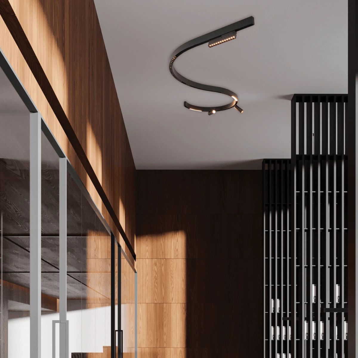 Flexible Magnetic Track, Surface/Pendant, Matt Black (22273B-1)