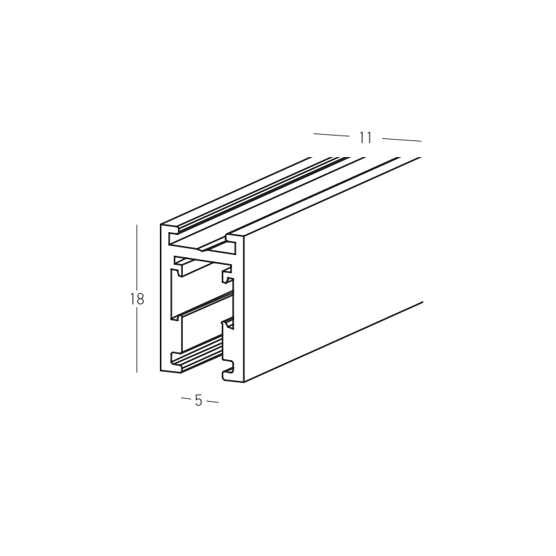 White Matt 1M Surface & Pendant Magnetic Track