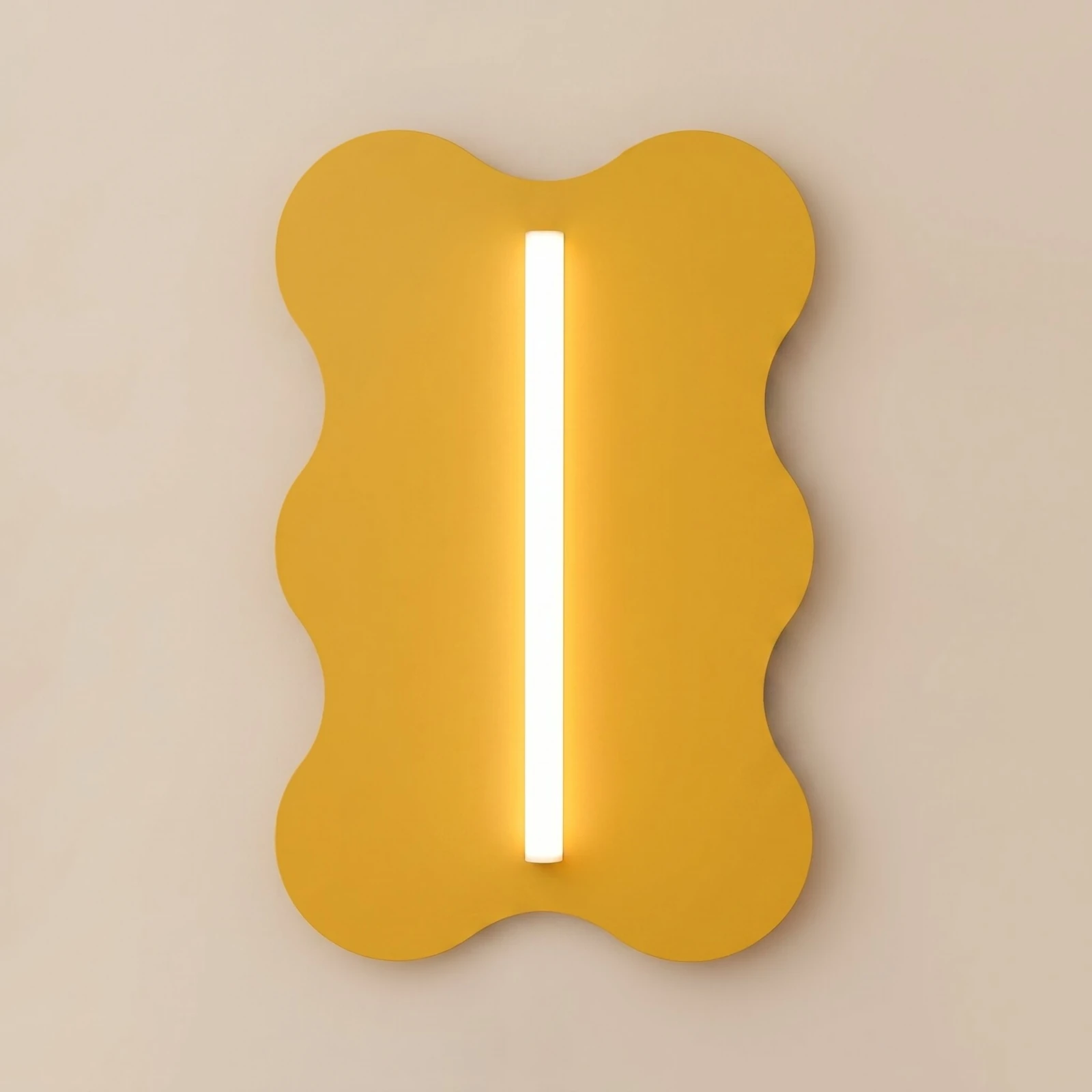 Wall lamp 43x66 cm – wavy shape, yellow, S14d