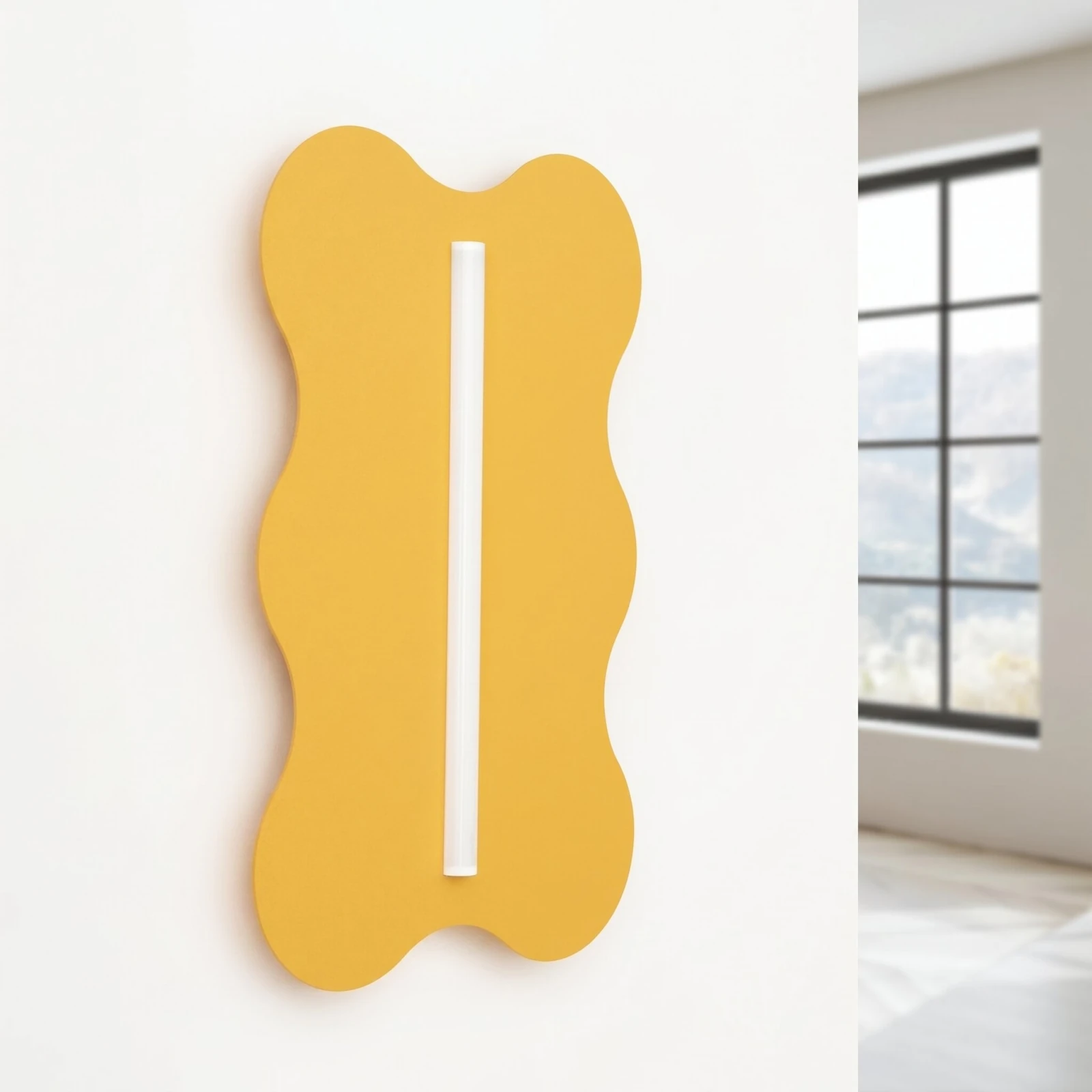 Wall lamp 43x66 cm – wavy shape, yellow, S14d