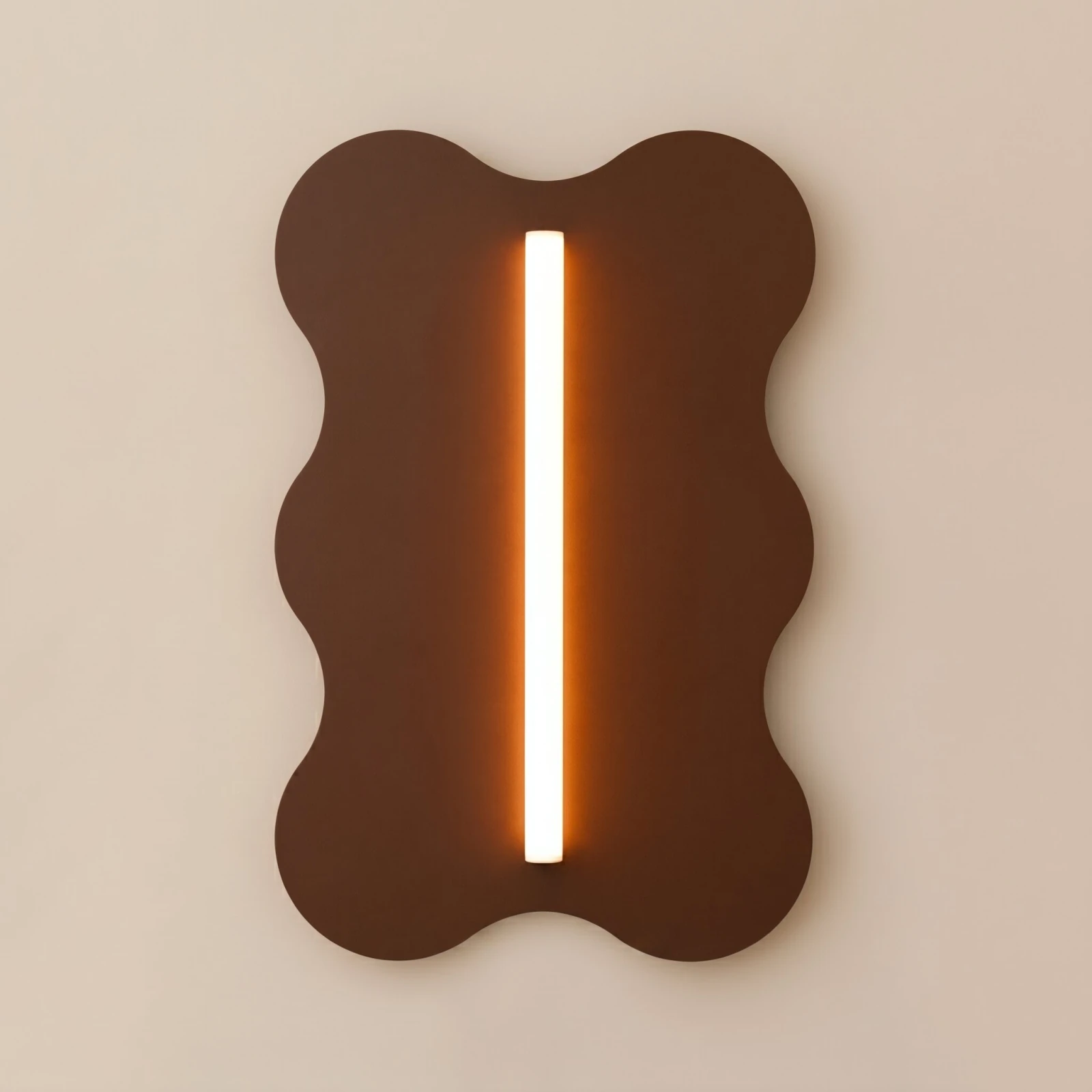 Wall lamp 66 cm – wavy, brown, S14d LED
