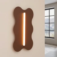 Wall lamp 66 cm – wavy, brown, S14d LED - Image 1