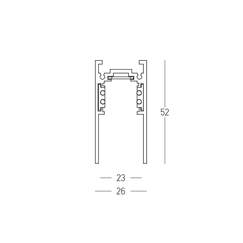 Magnetic Track 205 cm, Surface/Pendant, Golden Brass
