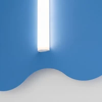 Wall lamp 66 cm – wavy shape, peach, S14d light source - Image 5