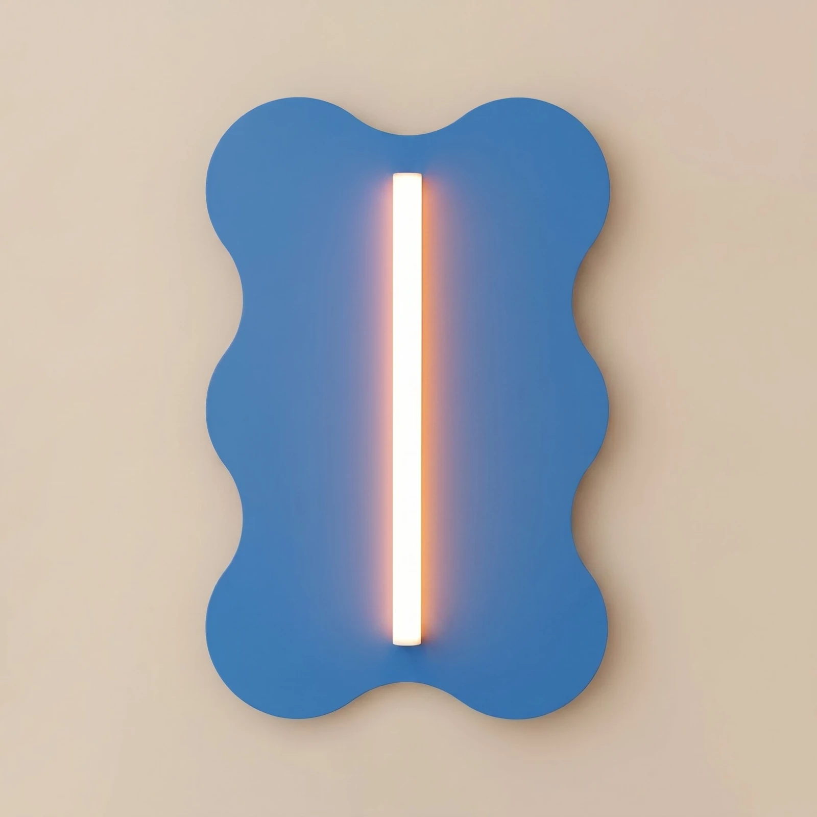 Wall lamp 66 cm – wavy shape, peach, S14d light source