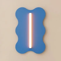 Wall lamp 66 cm – wavy shape, peach, S14d light source - Image 4