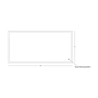LED veidrodis 120×70 cm – stačiakampis, auksinis rėmas - Nuotrauka 3