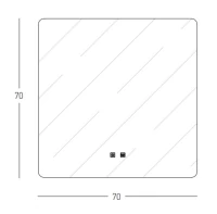 LED Mirror with Back Lighting 70×70 cm, Frameless, Anti-Fog - Image 3