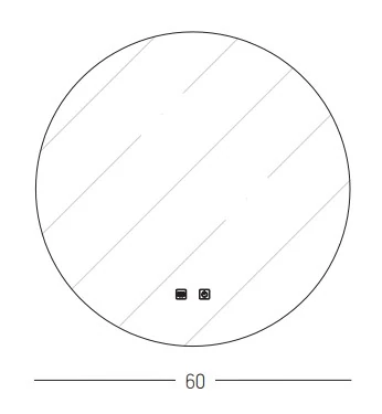 LED veidrodis Ø60 cm – apvalus, be rėmo, su antirasojimo funkcija, neutrali balta šviesa (4000K)