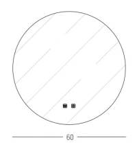 LED veidrodis Ø60 cm – apvalus, be rėmo, su antirasojimo funkcija, neutrali balta šviesa (4000K) - Nuotrauka 3