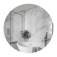 LED veidrodis Ø60 cm – apvalus, be rėmo, su antirasojimo funkcija, neutrali balta šviesa (4000K) - Nuotrauka 2