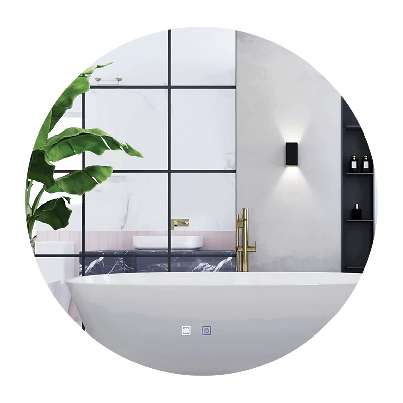 Round LED Mirror with Back Lighting Ø80 cm, Frameless, Anti-Fog, neutral white light (4000K)