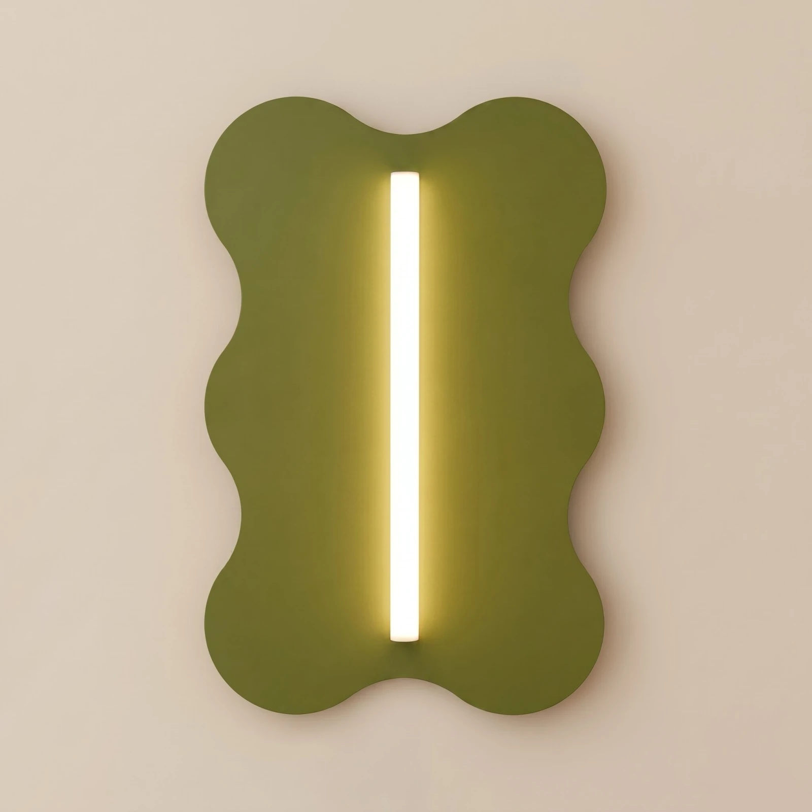Wall lamp 66 cm – wavy plate, olive green, S14d