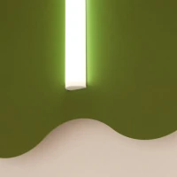 Wall lamp 66 cm – wavy plate, olive green, S14d - Image 5