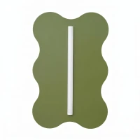 Wall lamp 66 cm – wavy plate, olive green, S14d - Image 2