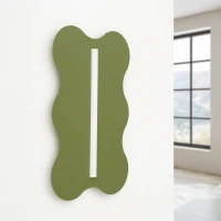 Wall lamp 66 cm – wavy plate, olive green, S14d - Image 3
