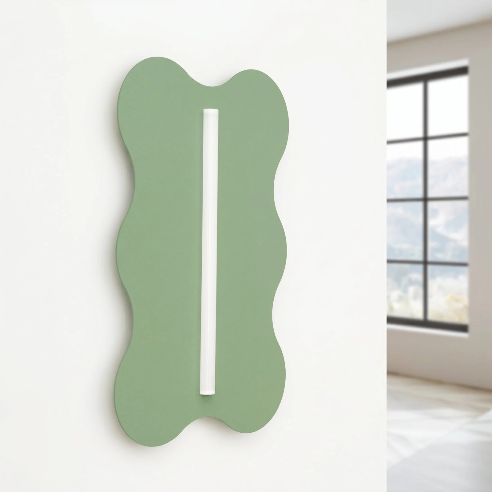 Sieninis šviestuvas 66 cm – banguotas, šalavijo spalvos, S14d