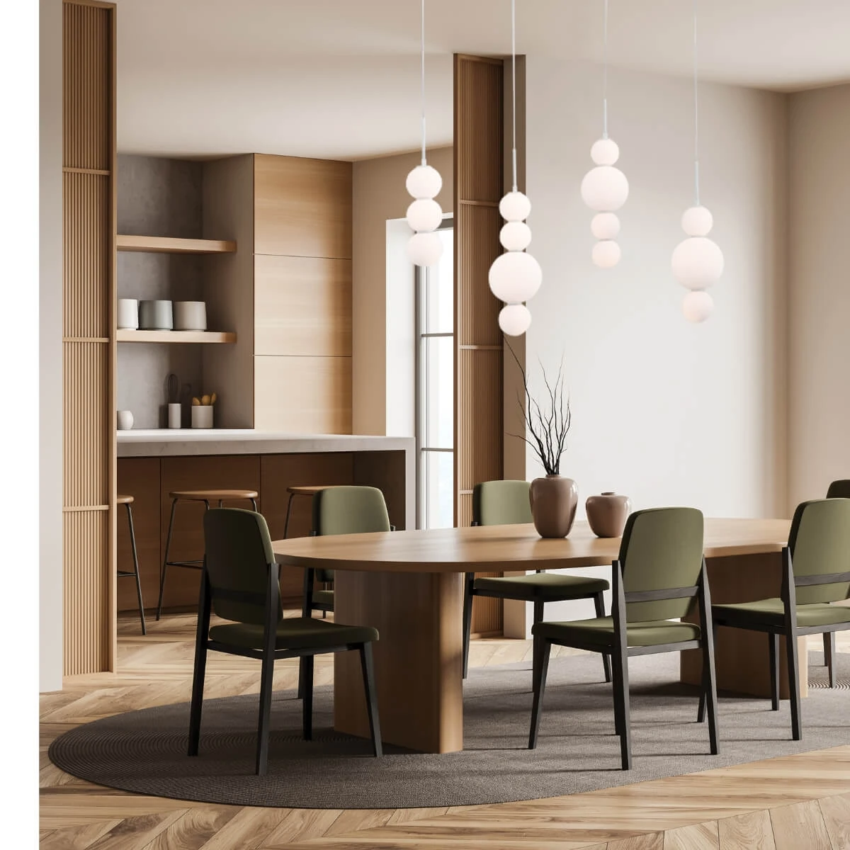 Large Opal Diffuser LED Pendant Light, 7W 3000K Dimmable