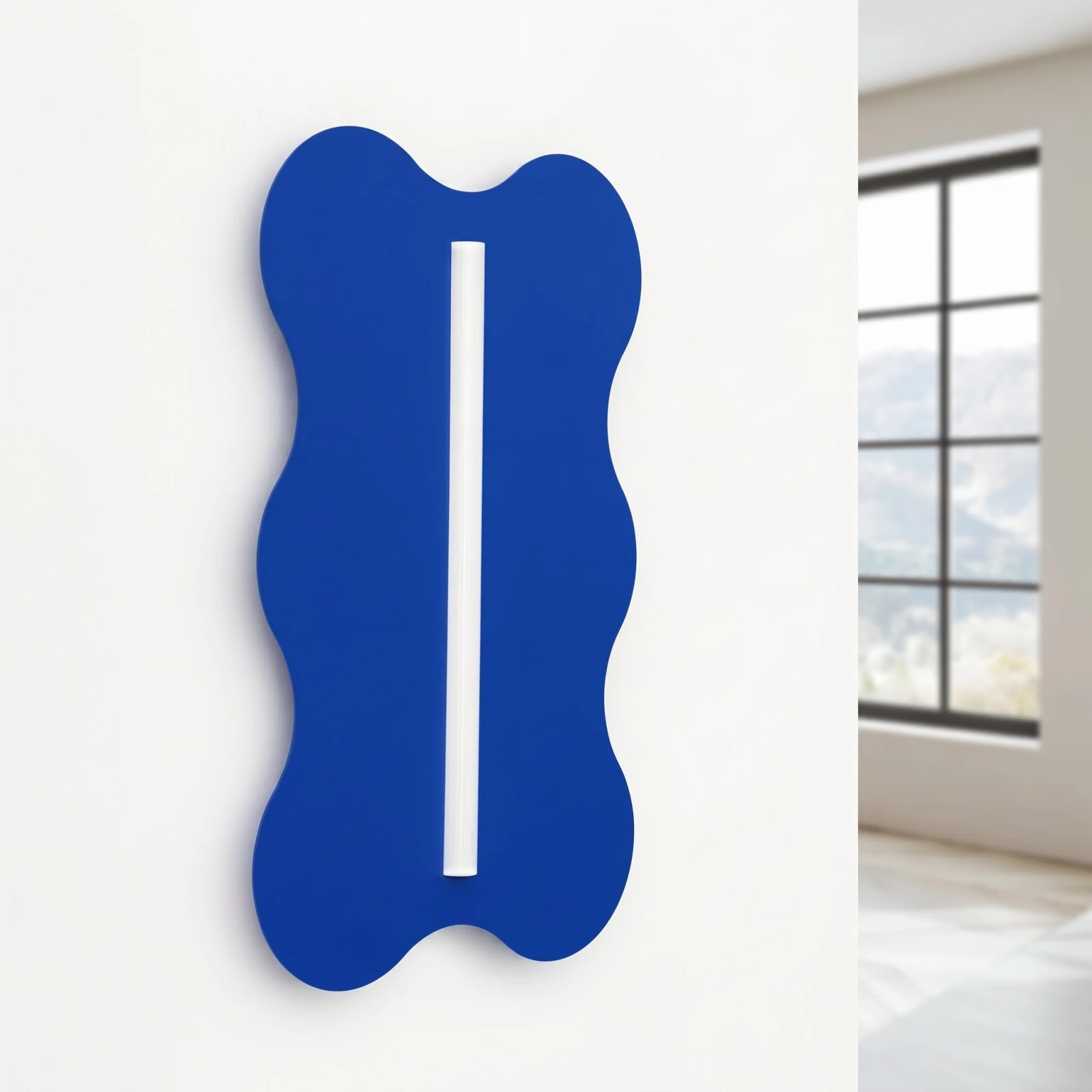 Wall lamp 66 cm – wavy, ultramarine, S14d LED