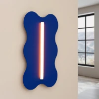Wall lamp 66 cm – wavy, ultramarine, S14d LED - Image 1