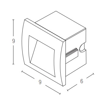 Recessed wall-mounted LED step light 2W 3000K, 9×9 cm, IP65, graphite - Image 3