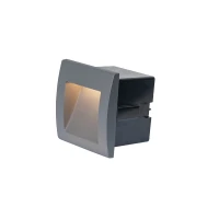 Įleidžiamas sieninis LED laiptų šviestuvas 2W 3000K, 9×9 cm, IP65, grafito spalvos - Nuotrauka 1