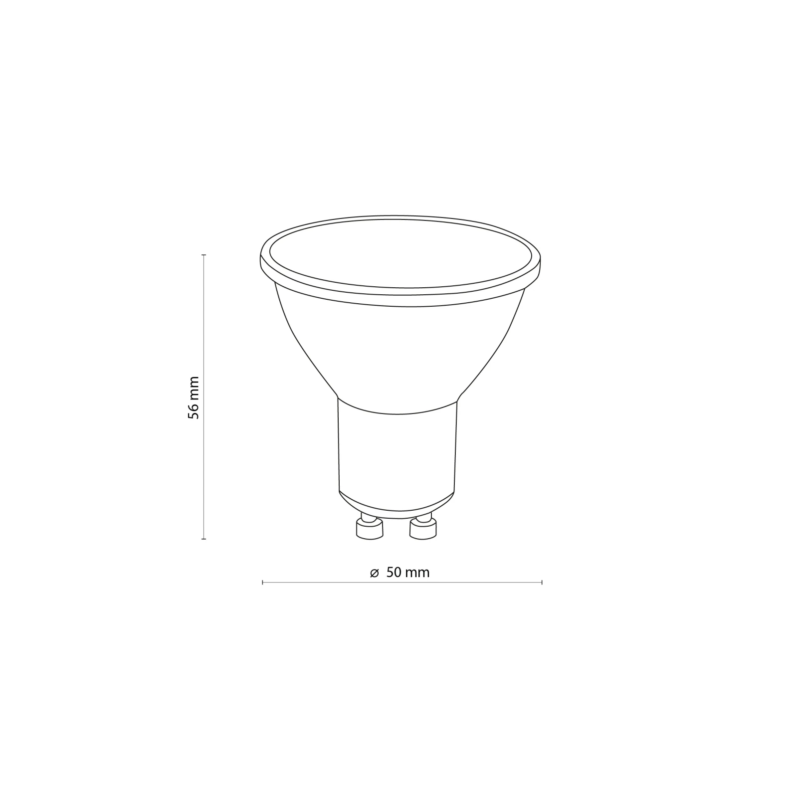 GU10 LED lemputė 5W, 3000K, 418 lm