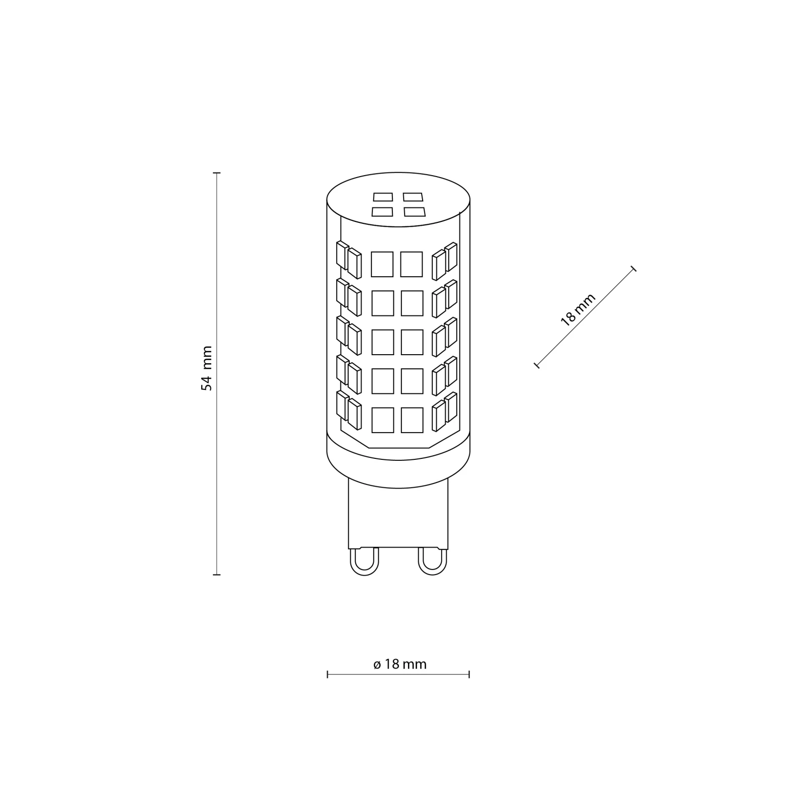 G9 LED lemputė 4W, 3000K, 547 lm
