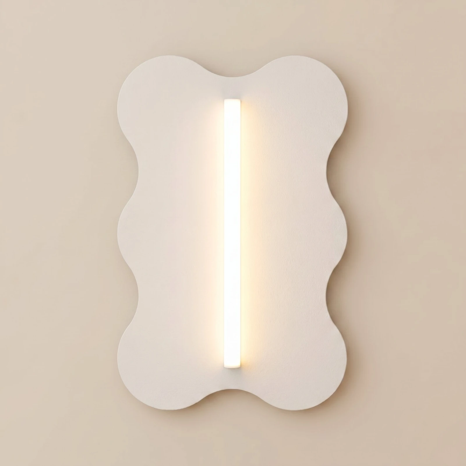 Sieninis šviestuvas 66 cm – banguota plokštė, baltas, S14d LED