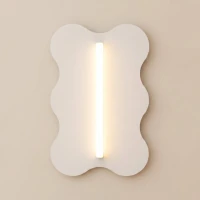 Sieninis šviestuvas 66 cm – banguota plokštė, baltas, S14d LED - Nuotrauka 4