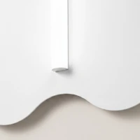 Sieninis šviestuvas 66 cm – banguota plokštė, baltas, S14d LED - Nuotrauka 5