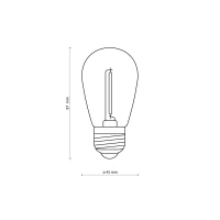 E27 LED lemputė 1 W, 3000 K, dekoratyvinė - Nuotrauka 2