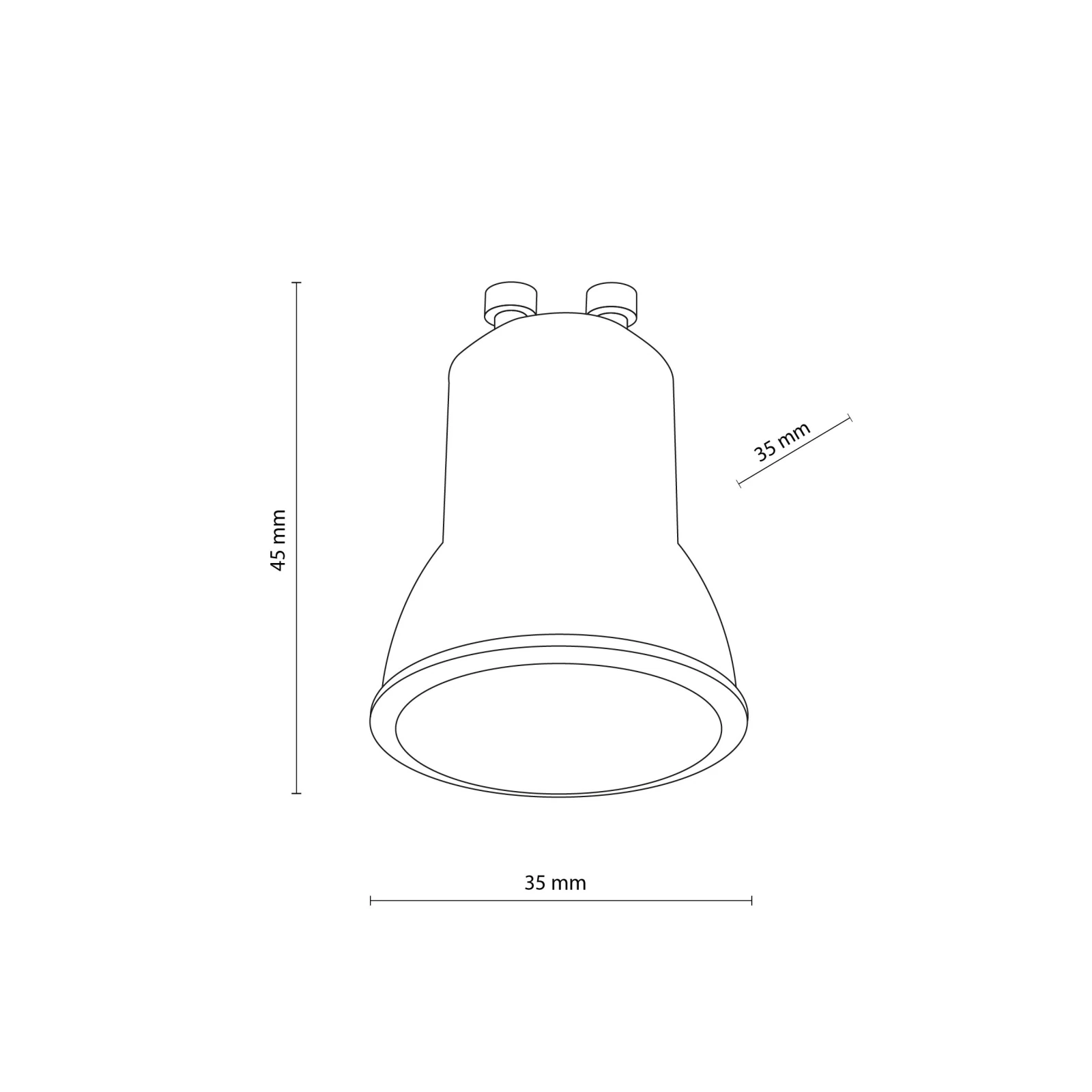 GU10 MINI MR11 LED lemputė 3 W, juoda, 3000 K