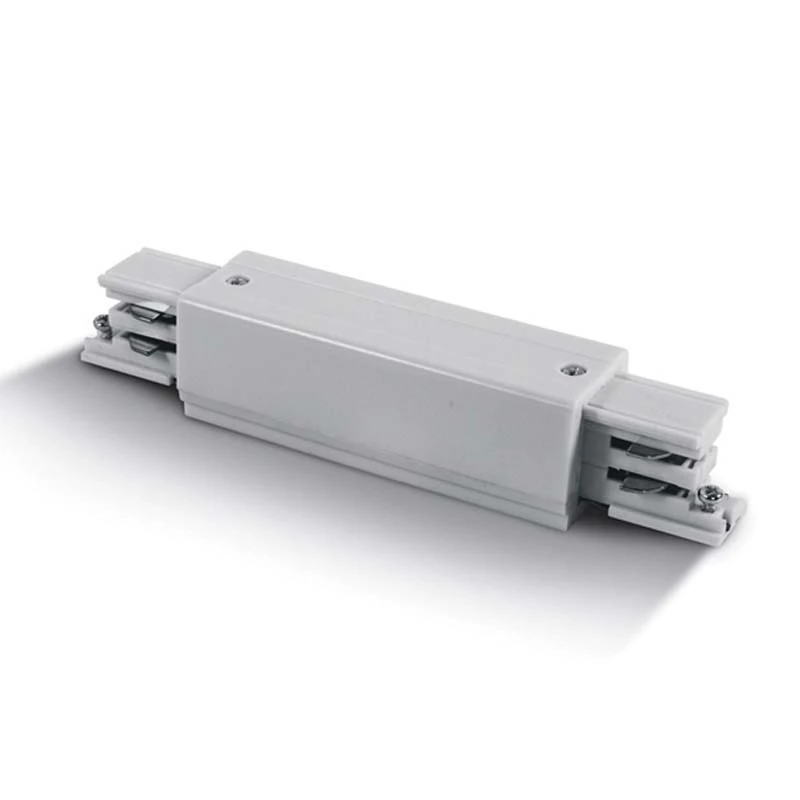 3-phase track live connector (straight feed), white