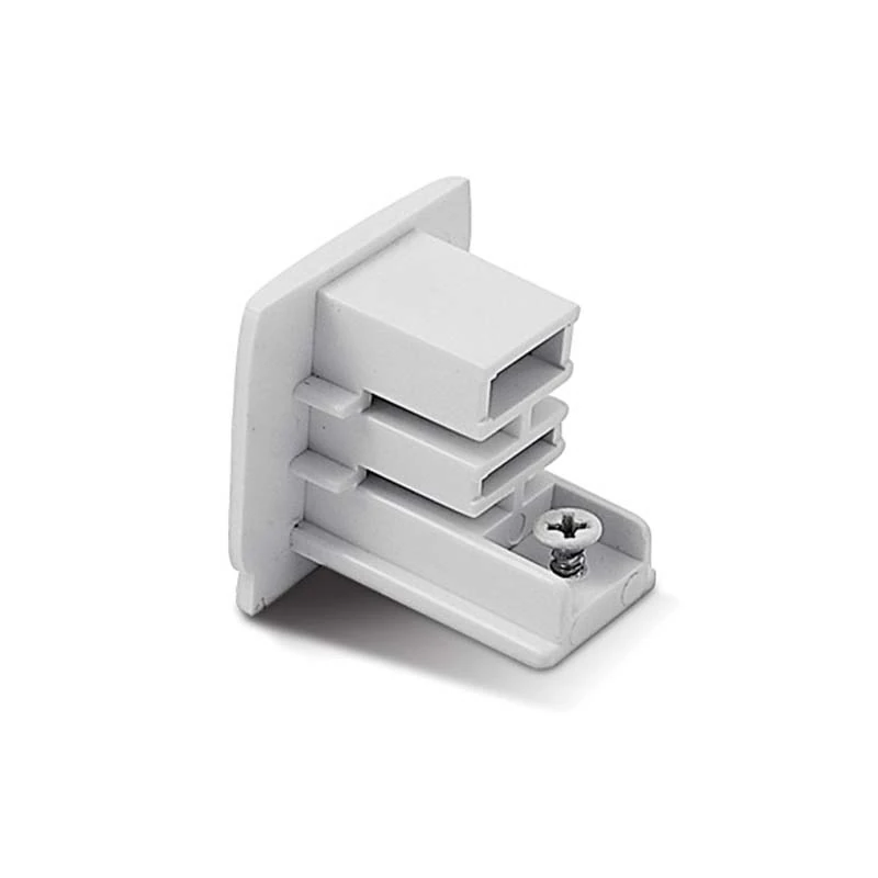 3-phase track end cap, white