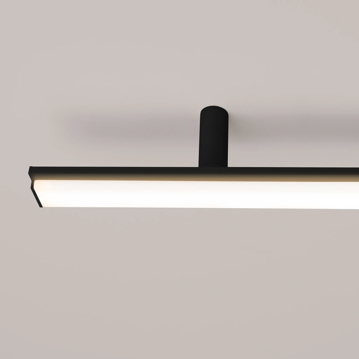 Lubinis LED šviestuvas 181 cm/40W – linijinis, juodas, CRI93