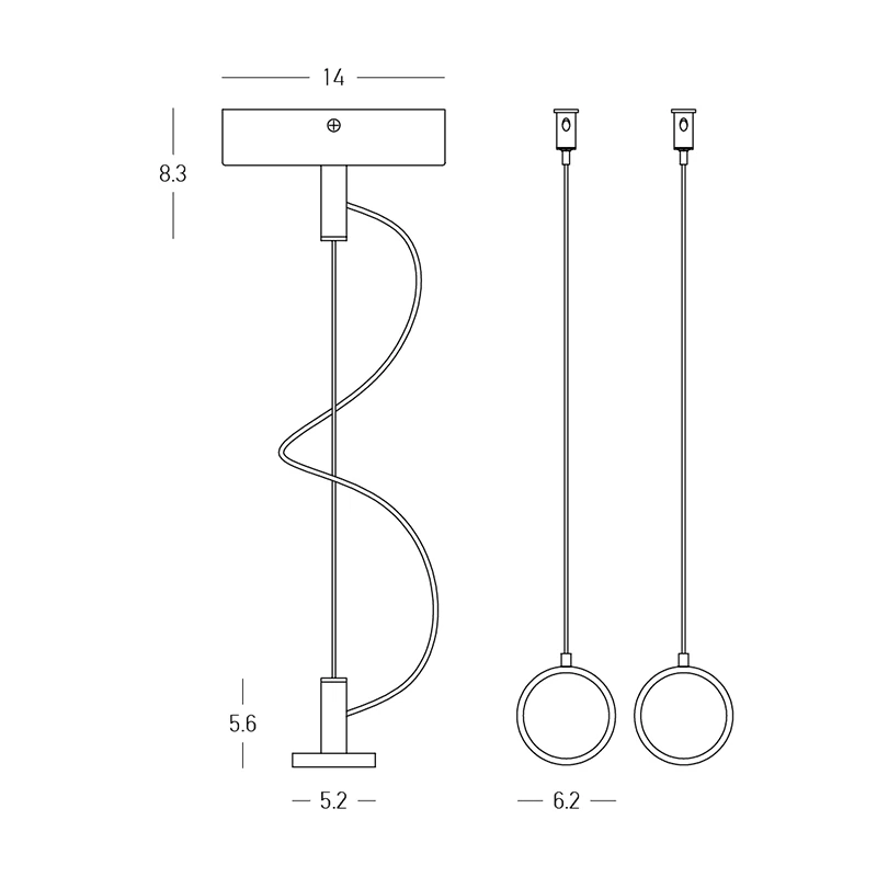 Plug & Play Suspension Kit with 20–32 W Driver (2–3 Opals), Black, 200 cm