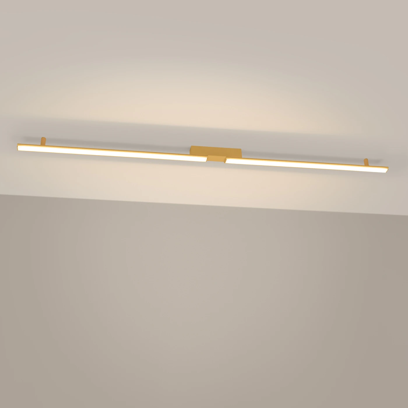 LED ceiling light 181 cm – linear, gold, warm light