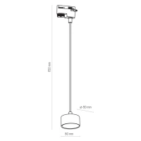 Aukso spalvos bėginis pakabinamas šviestuvas GX53, 8 cm - Nuotrauka 3