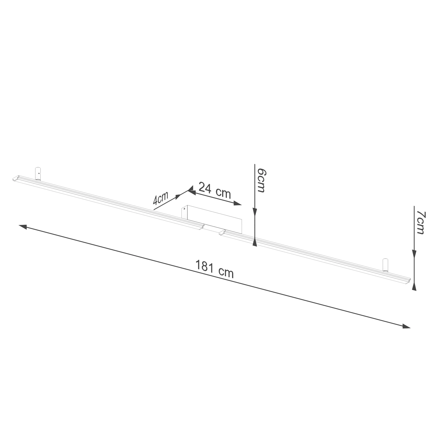 Ceiling lamp 181 cm – linear, olive green, CRI93