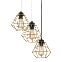 DIAMOND GOLD pakabinamas šviestuvas 3 x E27, juodas ir aukso - Nuotrauka 6
