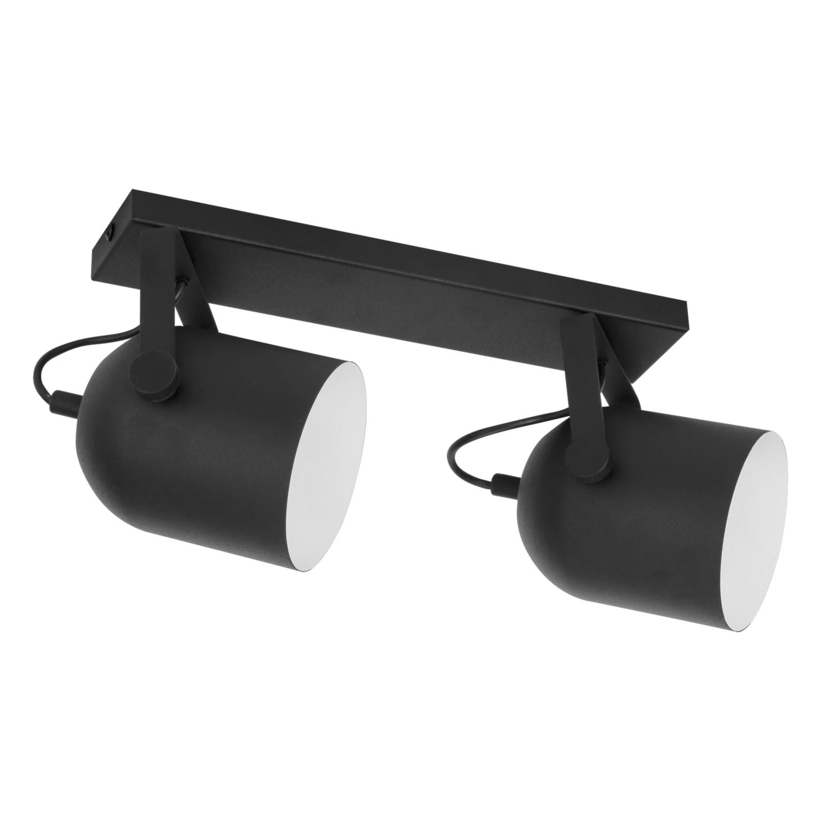 SPECTRA 2xE27 ceiling light – black and white, adjustable angle